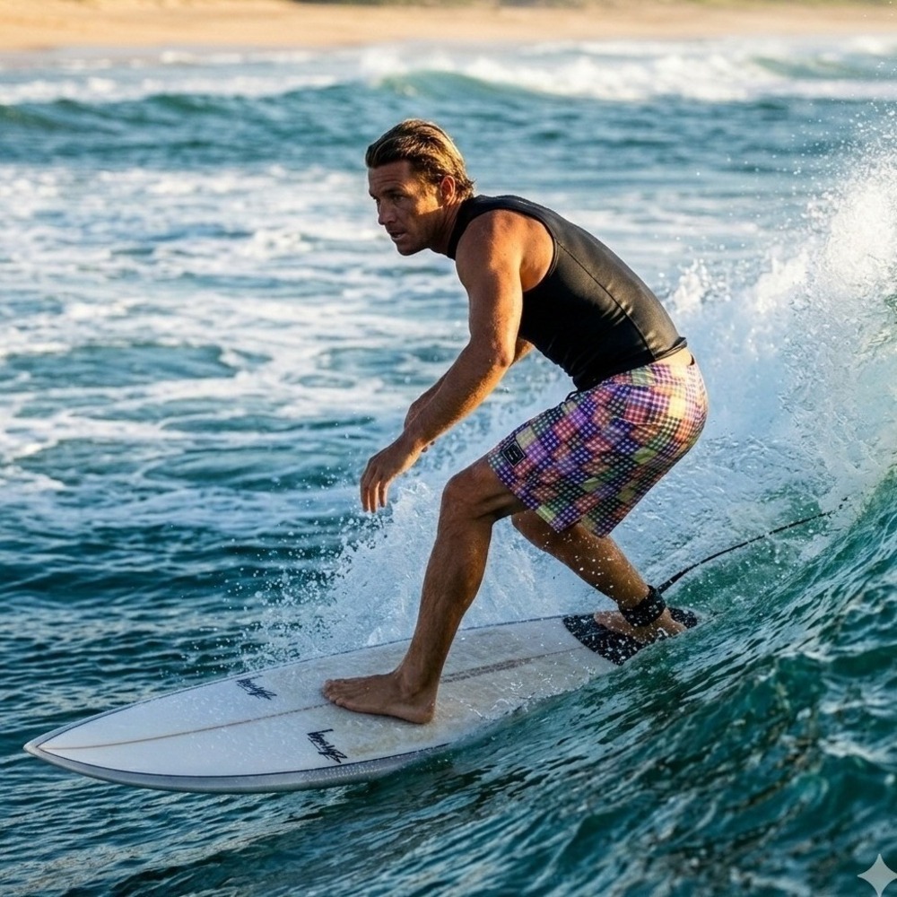 Stussy Mens 32 Multicolor‎ Gingham Check Swim Board Shorts Surf Colorful